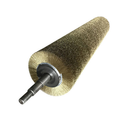 Plate Polishing Derusting Roller Brush , Copper Wire Plating Brush Roller Grinding Deburring